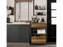 armário de cozinha, carrinho de cozinha, carrinho de cozinha com rodas FKW118-PF^Sobuy Outlet