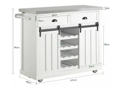 armário de cozinha, carrinho de cozinha, carrinho de cozinha com rodas FKW94-W*Sobuy Discount
