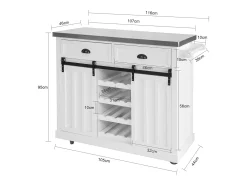 armário de cozinha, carrinho de cozinha, carrinho de cozinha com rodas FKW94-W*Sobuy Discount