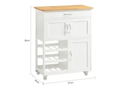 armário de cozinha, carrinho de cozinha, carrinho de cozinha com rodas FKW45-WN^Sobuy Outlet