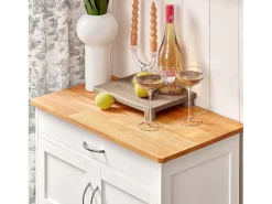armário de cozinha, carrinho de cozinha, carrinho de cozinha com rodas FKW45-WN^Sobuy Outlet