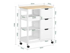 armário de cozinha, carrinho de cozinha, carrinho de cozinha com rodas FKW79-W*Sobuy Sale