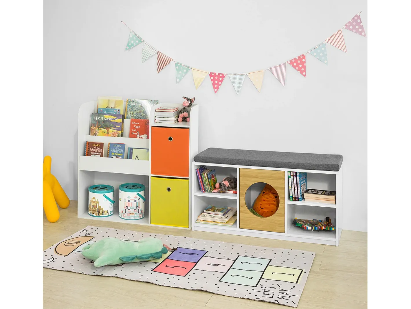 armário de criança, armário de livros infantis, armário infantil KMB37-W^Sobuy Best