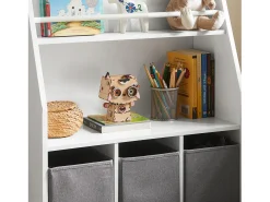 Sobuy Biblioteca*armário de criança, armário de livros infantis, armário infantil KMB34-W Branco