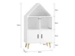 Sobuy Biblioteca*armário de criança, armário de livros infantis, armário infantil KMB58-W Branco