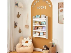 Sobuy Biblioteca*armário de criança, armário de livros infantis, armário infantil KMB08-K-W Branco