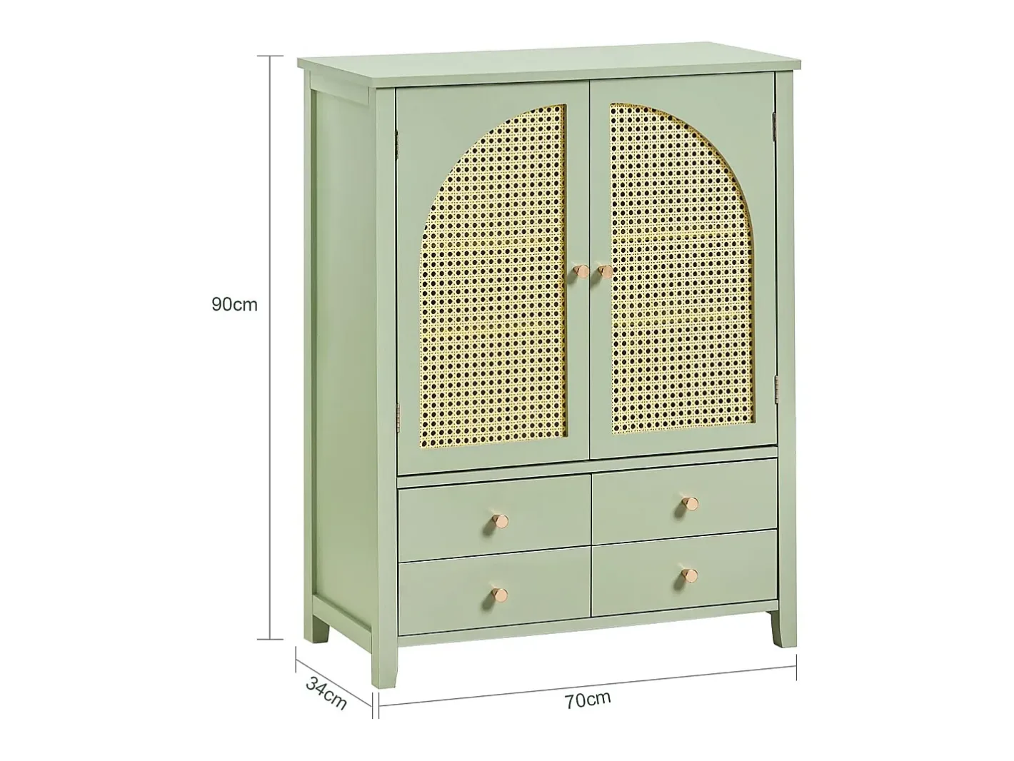 Sobuy Móvel De Arrumação|Sapateira*armário de parede, cabide de parede, Cabide de parede com prateleira FHK28-HG Verde
