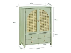 Sobuy Móvel De Arrumação|Sapateira*armário de parede, cabide de parede, Cabide de parede com prateleira FHK28-HG Verde