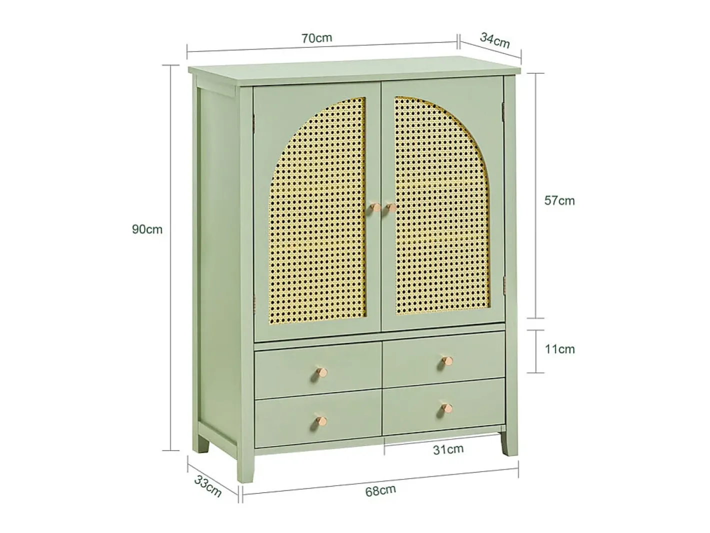 Sobuy Móvel De Arrumação|Sapateira*armário de parede, cabide de parede, Cabide de parede com prateleira FHK28-HG Verde
