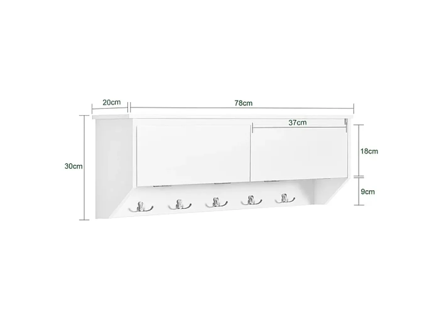 armário de parede, cabide de parede, Cabide de parede com prateleira FHK24-W*Sobuy New