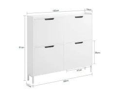 Sobuy Móvel De Arrumação|Sapateira*armário de sapatos, Armário de sapatos estreito, armário para sapatos FSR100-W Branco