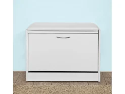 Sobuy Móvel De Arrumação|Sapateira*Armário de sapatos com prateleira, banco, Banco com sapateira FSR16-W Branco