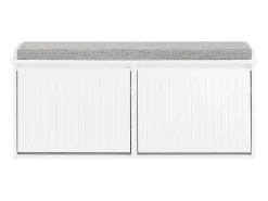 Sobuy Móvel De Arrumação|Sapateira*Armário de sapatos com prateleira, banco, Banco com sapateira FSR98-XL-W Cinzento claro / Branco