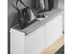 Sobuy Móvel De Arrumação|Sapateira*Armário de sapatos com prateleira, banco, Banco com sapateira FSR98-XL-W Cinzento claro / Branco