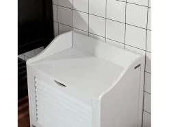 Sobuy Móvel De Arrumação|Sapateira*Armário de sapatos com prateleira, banco, Banco com sapateira FSR40-W Branco