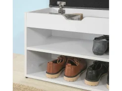 Sobuy Móvel De Arrumação|Sapateira*Armário de sapatos com prateleira, banco, Banco com sapateira FSR25-HG Cinzento