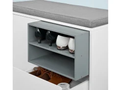 Sobuy Móvel De Arrumação|Sapateira*Armário de sapatos com prateleira, banco, Banco com sapateira FSR37-W Branco