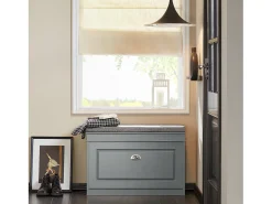 Sobuy Móvel De Arrumação|Sapateira*Armário de sapatos com prateleira, banco, Banco com sapateira FSR82-L-HG Cinzento