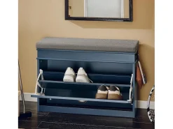 Sobuy Móvel De Arrumação|Sapateira*Armário de sapatos com prateleira, banco, Banco com sapateira FSR82-L-B Azul