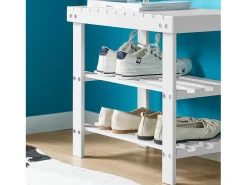 Sobuy Móvel De Arrumação|Sapateira*Armário de sapatos com prateleira, banco, Banco com sapateira FSR02-K-W Branco