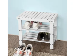 Sobuy Móvel De Arrumação|Sapateira*Armário de sapatos com prateleira, banco, Banco com sapateira FSR02-K-W Branco