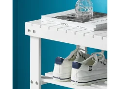 Sobuy Móvel De Arrumação|Sapateira*Armário de sapatos com prateleira, banco, Banco com sapateira FSR02-K-W Branco