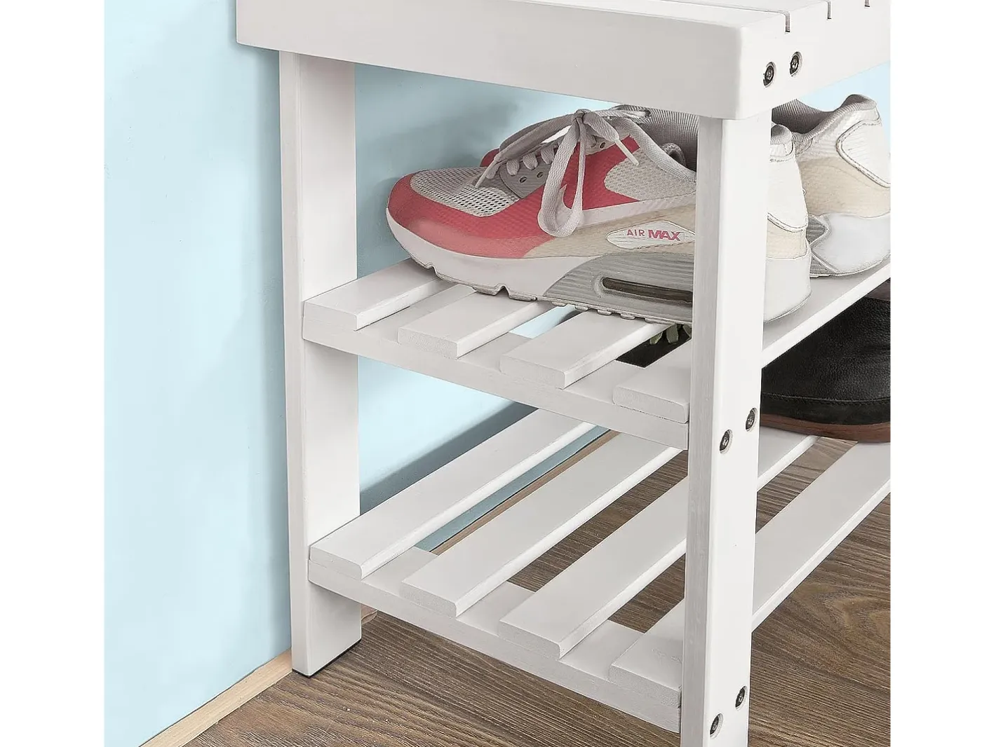 Sobuy Móvel De Arrumação|Sapateira*Armário de sapatos com prateleira, banco, Banco com sapateira FSR02-K-W Branco