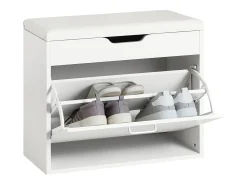 Sobuy Móvel De Arrumação|Sapateira*Armário de sapatos com prateleira, banco, Banco com sapateira FSR95-W Branco