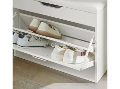 Sobuy Móvel De Arrumação|Sapateira*Armário de sapatos com prateleira, banco, Banco com sapateira FSR95-W Branco