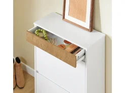 Armário de Sapatos com 2 Portas 61x26x91cm Funcional FSR205-NW^Sobuy