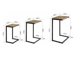Sobuy Mesa De Centro*borda de apoio, mesa auxiliar, Mesa auxiliar de sofá FBT102-F Natural escuro
