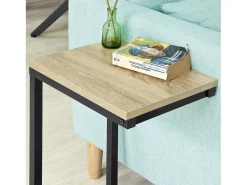 Sobuy Mesa De Apoio*borda de apoio, mesa auxiliar, Mesa auxiliar de sofá FBT44-N Natural claro