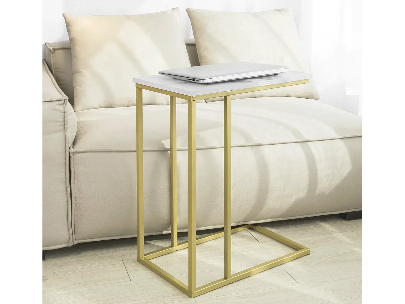 Sobuy Mesa De Apoio*borda de apoio, mesa auxiliar, Mesa auxiliar de sofá FBT87-G Dourado