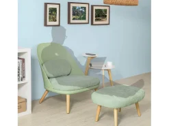 Sale Cadeirão com banco de pés em faia 67x73x76cm FST63-GR Poltrona