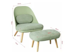 Sale Cadeirão com banco de pés em faia 67x73x76cm FST63-GR Poltrona