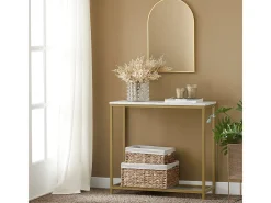 Sobuy Consola*Complexo de console, consola, Consola de entrada FSB29-G Dourado
