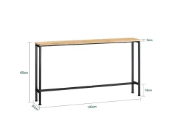 Sobuy Consola*Consola de entrada Preto 120x20x80cm Industrial FSB19-XL-SCH Castanho