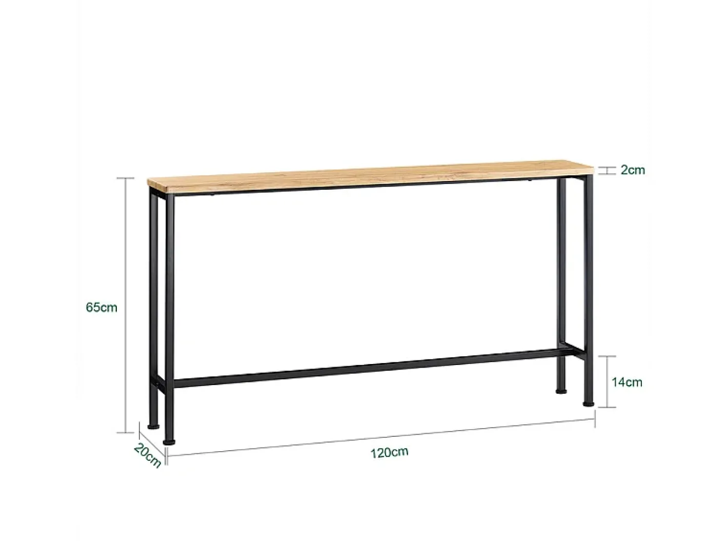 Sobuy Consola*Consola de entrada Preto 120x20x80cm Industrial FSB19-XL-SCH Castanho