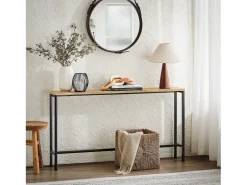 Sobuy Consola*Consola de entrada Preto 120x20x80cm Industrial FSB19-XL-SCH Castanho