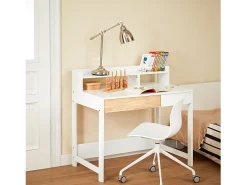 Sobuy Mesa De Apoio*, último andar da biblioteca, tronco de brinquedo infantil, Prateleiras de parede para quarto infantil, FWT106-W Branco