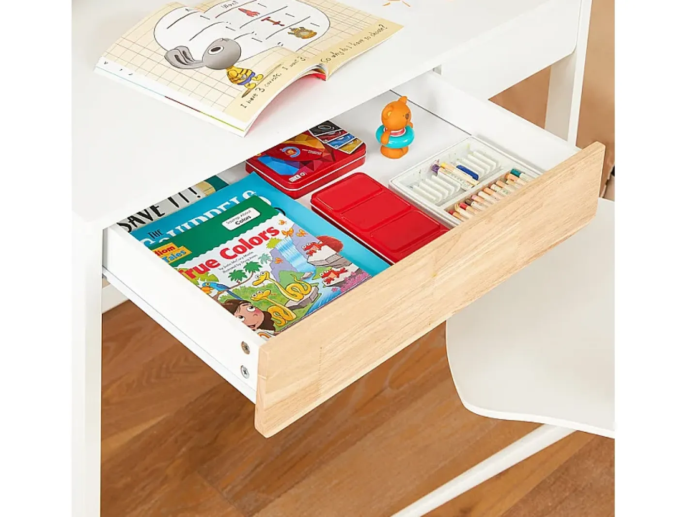 Sobuy Mesa De Apoio*, último andar da biblioteca, tronco de brinquedo infantil, Prateleiras de parede para quarto infantil, FWT106-W Branco