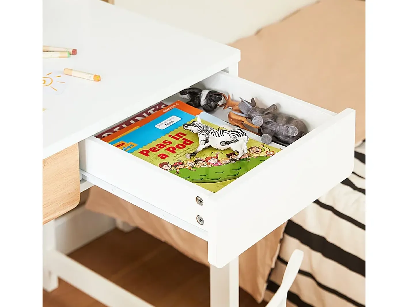 Sobuy Mesa De Apoio*, último andar da biblioteca, tronco de brinquedo infantil, Prateleiras de parede para quarto infantil, FWT106-W Branco