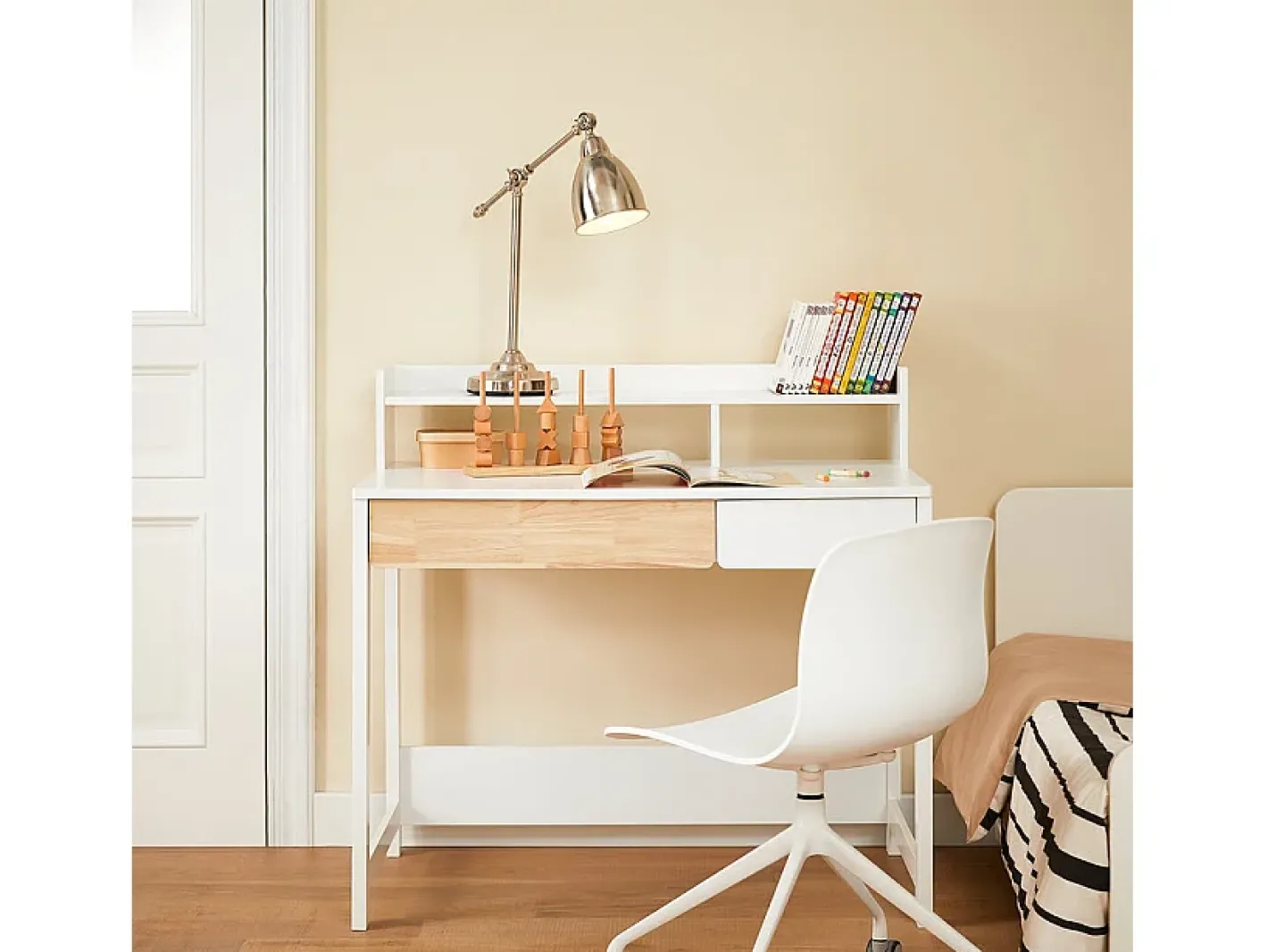 Sobuy Mesa De Apoio*, último andar da biblioteca, tronco de brinquedo infantil, Prateleiras de parede para quarto infantil, FWT106-W Branco