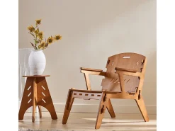 Sobuy Poltrona*, mesa, Cadeiras dobráveis para uso interno, cadeiras dobráveis, HFST02-BR Castanho