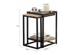 Sobuy Mesa De Centro*mesa de cabeceira, mesa de café, mesa de café redonda FBT99-F Natural escuro