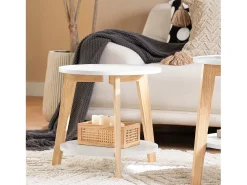 Sobuy Mesa De Centro*mesa de cabeceira, mesa de café, mesa de café redonda FBT75-W Branco