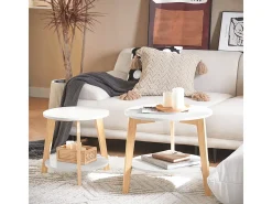 Sobuy Mesa De Centro*mesa de cabeceira, mesa de café, mesa de café redonda FBT75-W Branco