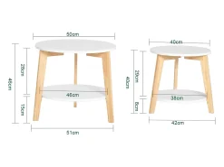 Sobuy Mesa De Centro*mesa de cabeceira, mesa de café, mesa de café redonda FBT75-W Branco