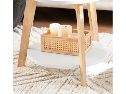 Sobuy Mesa De Centro*mesa de cabeceira, mesa de café, mesa de café redonda FBT75-W Branco