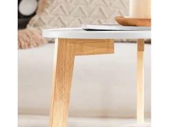Sobuy Mesa De Centro*mesa de cabeceira, mesa de café, mesa de café redonda FBT75-W Branco
